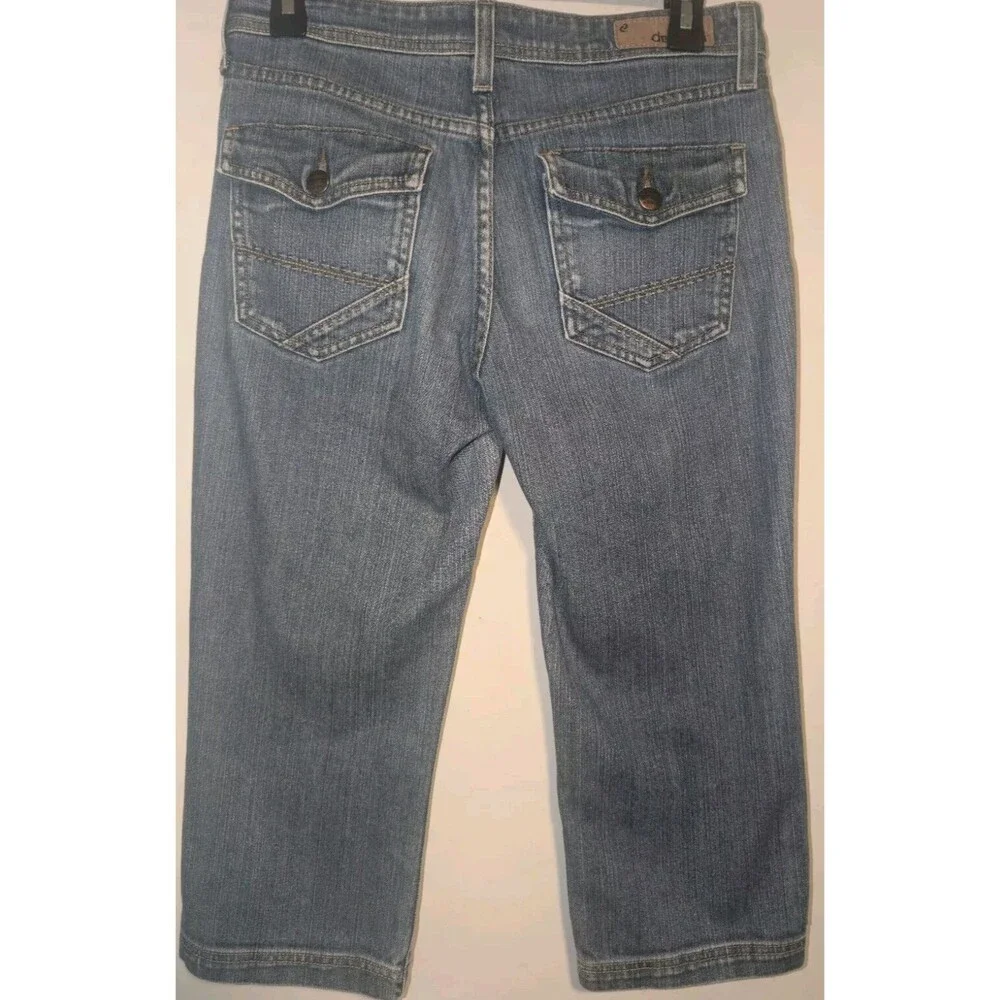 Levi's Denim Jeans Denizen Womens Size 4 Blue Capri Dark Wash Stretch Mid Rise - Picture 7 of 14